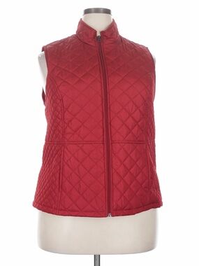 Croft & Barrow Women's Quilted Red Sleeveless Vest Jacket